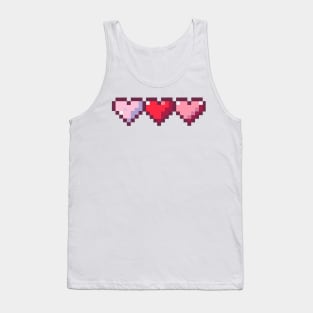 Pink Row of Hearts Pixel Art Tank Top